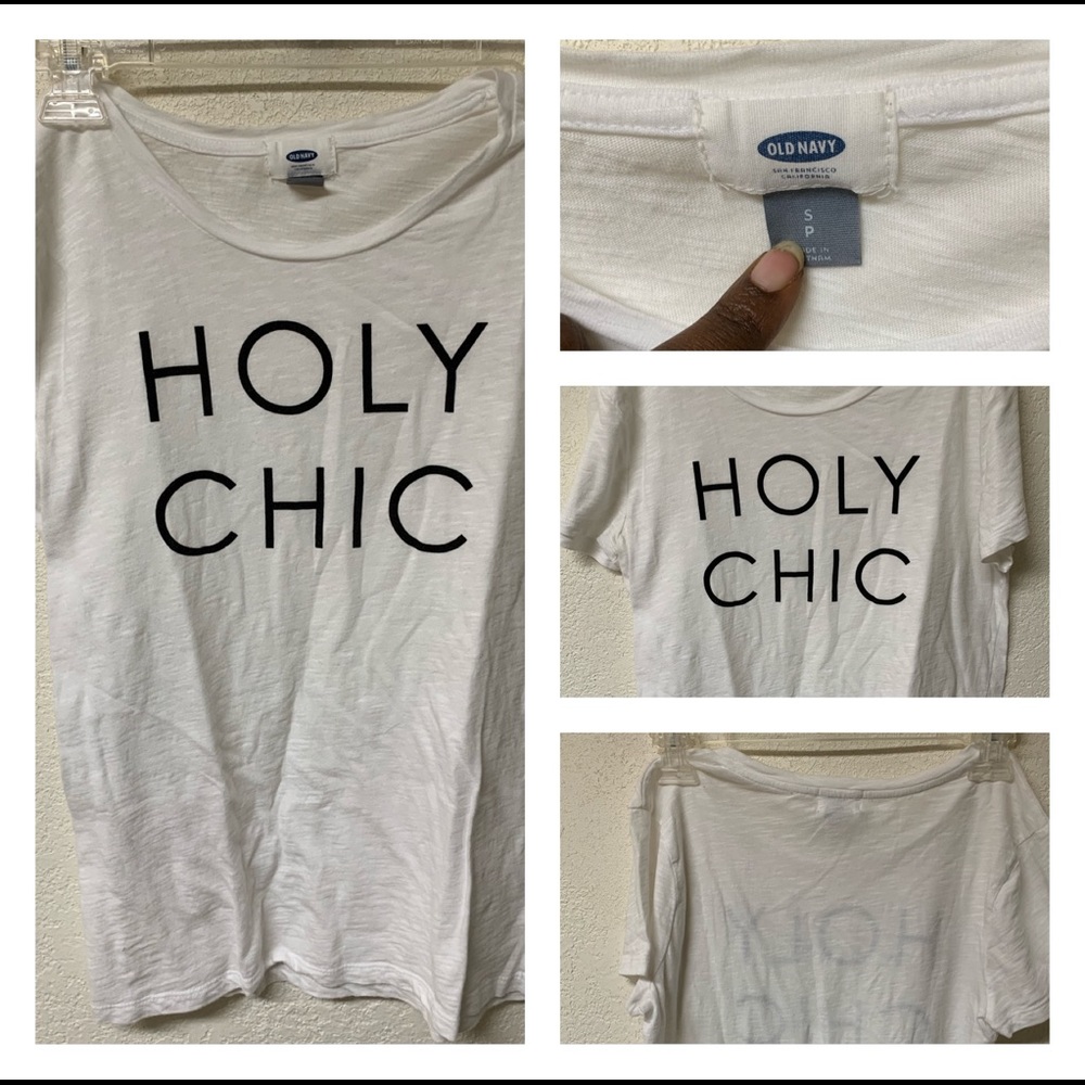 Old Navy White T-Shirt Size Small HOLY CHIC